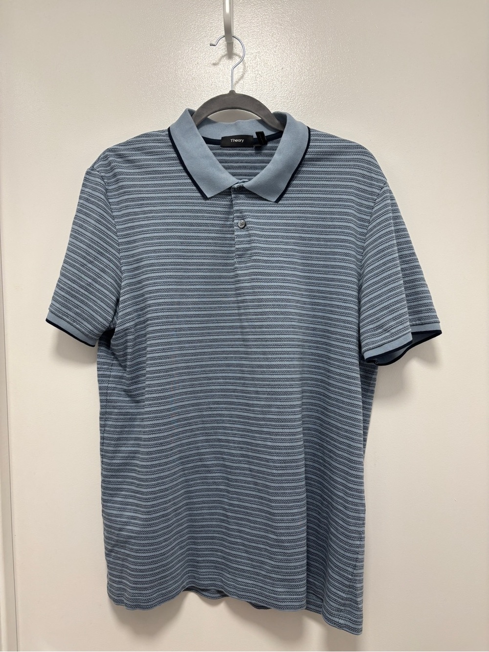 Theory Men’s Large Striped Polo
